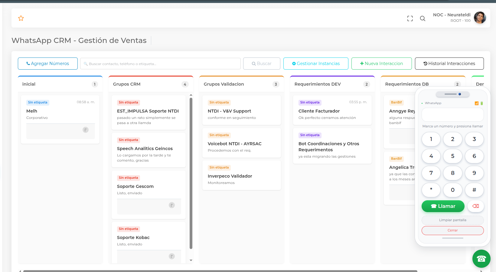 OmniVoice CRM Kanban Board